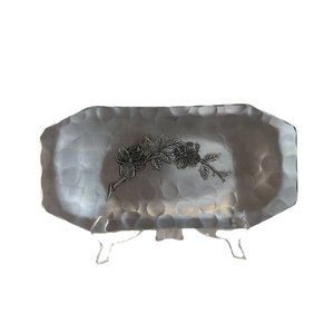 Wendell August Forge Handmade Dogwood Hammered Aluminum Bread Tray Dish 12"x6"